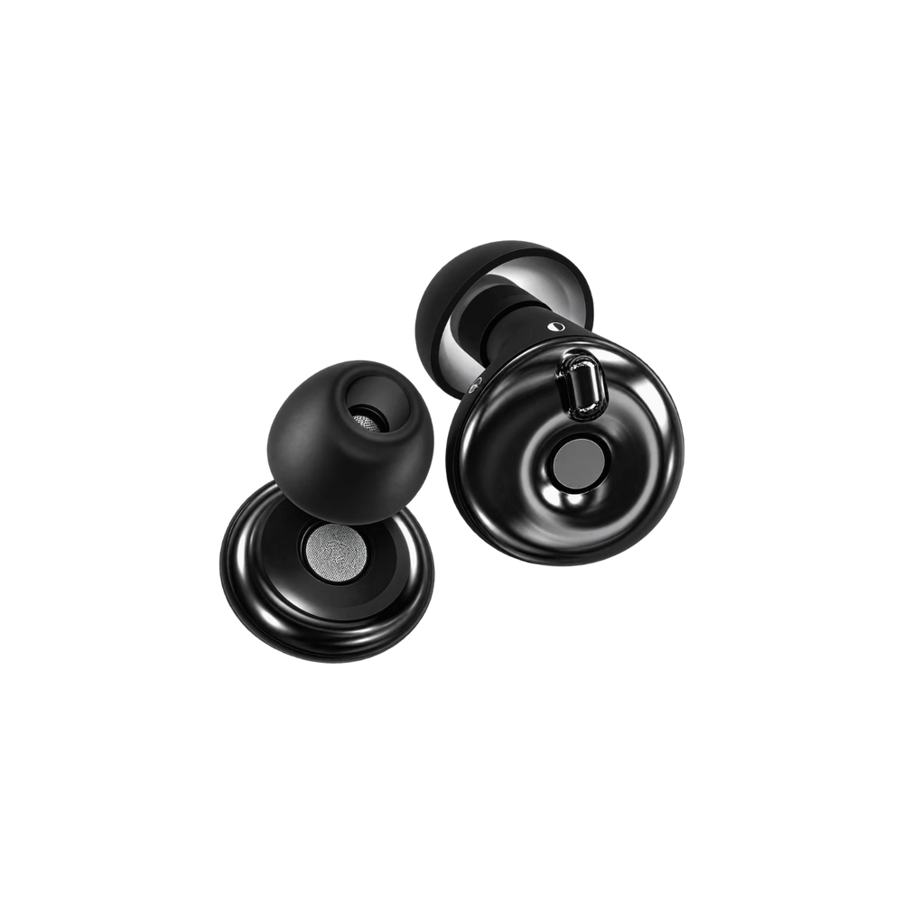 Bouchons d'oreilles QUIET Adapte noirs avec molette de réglage ajustable et embouts en silicone souple