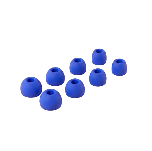 Embouts de rechange Quiet bleu royal - silicone souple, lot XS/S/M/L