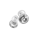 Bouchons d'oreilles QUIET Adapte argentés avec embouts en silicone blanc et molette de réglage du bruit intégrée