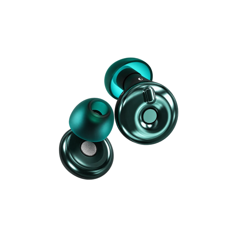 Bouchons d'oreilles QUIET Adapte vert émeraude avec embouts en silicone et molette de réglage ajustable